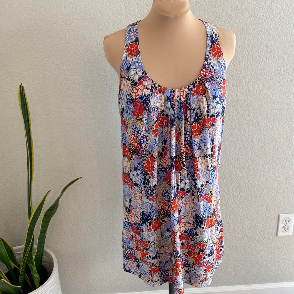 Ali Ra racer back dress 100% silk size 6 multi color